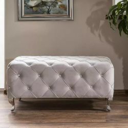 Скамья Signal HESTIA VELVET (светло-серый/серебряный)