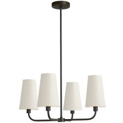 Чёрная люстра “Ансель” с белыми абажурами