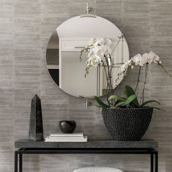 Серебряное настенное зеркало “Олеан”