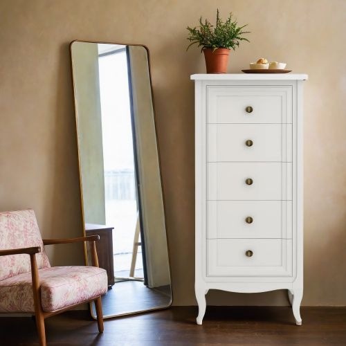 Комод высокий 5 ящиков М315W White