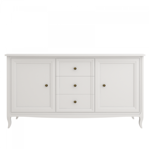 Комод широкий 3 ящика  и 2 двери М403W White