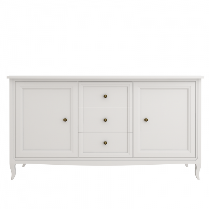 Комод широкий 3 ящика  и 2 двери М403W White