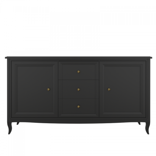 Комод широкий 3 ящика  и 2 двери М403BL Black