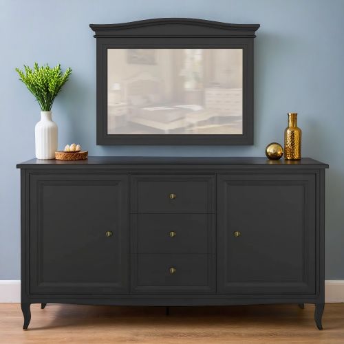 Комод широкий 3 ящика  и 2 двери М403BL Black