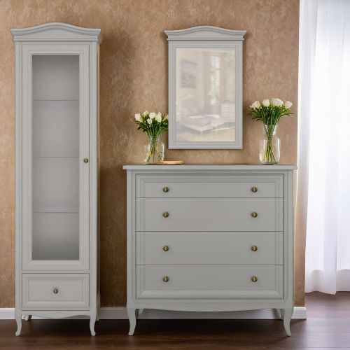 Витрина левая  с зеркалом L М601L/G Grey