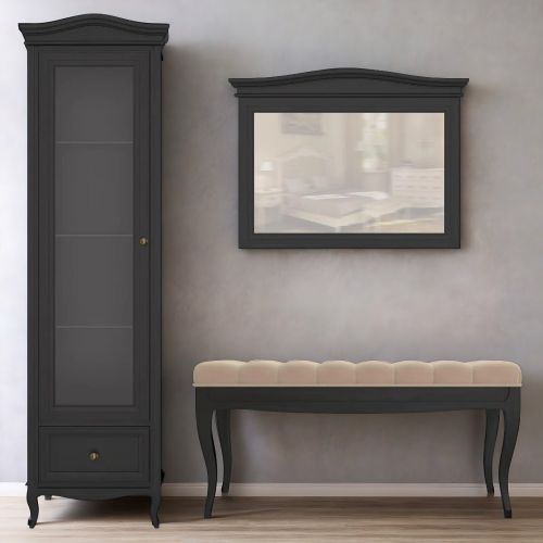 Витрина левая  с зеркалом L М601L/BL Black