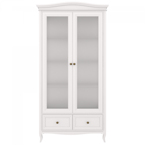 Cервант стеклянный c зеркалом М603W White