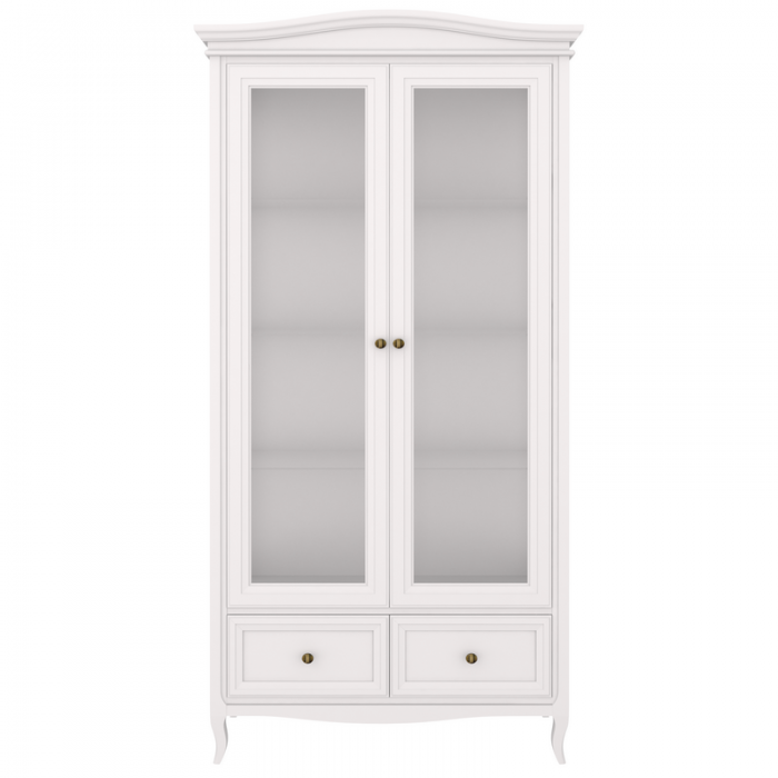 Cервант стеклянный c зеркалом М603W White