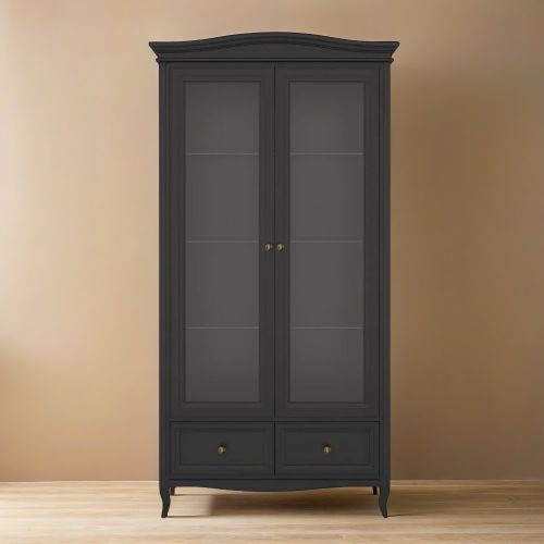 Cервант стеклянный c зеркалом М603BL Black