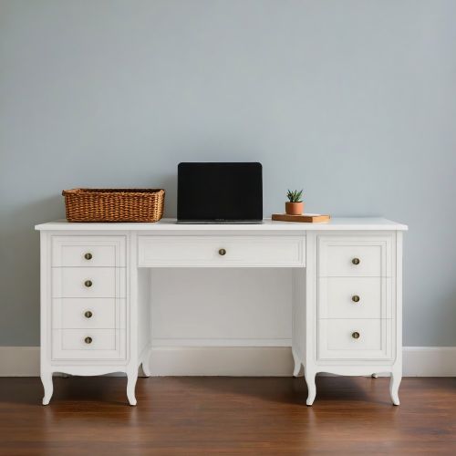 Cтол письменный  двухтумбовый М709W White