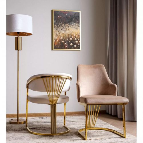Стул кухонный Signal Crown Velvet Bluvel 22 светло-бежевый/золотой