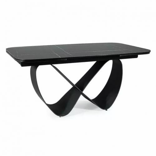 Стол обеденный Signal INFINITY Ceramic 160 раскладной (черный Azario black/черный мат)