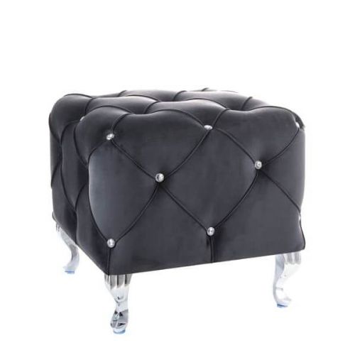 Пуф Signal HESTIA K VELVET (черный/серебряный)