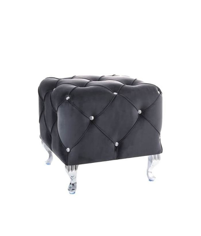 Пуф Signal HESTIA K VELVET (черный/серебряный)