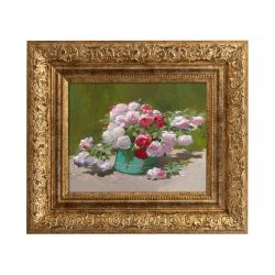 Эббот Фуллер Грейвс «Натюрморт с розами в зеленом ведерке», картина в раме