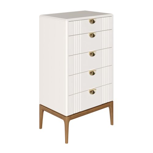 Комод высокий 5 ящиков М315W White