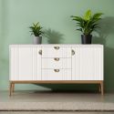 Комод широкий 3 ящика + 2 распашн. фасада М403W White