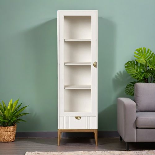 Витрина левая  с зеркалом L М601L/W White
