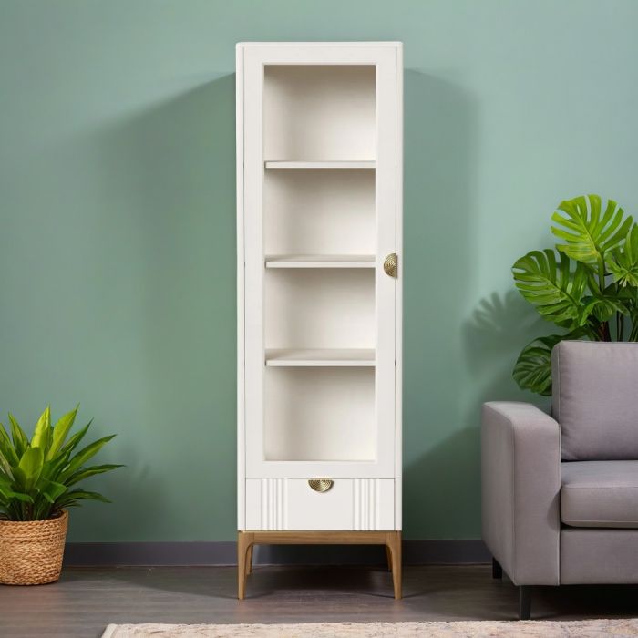 Витрина левая  с зеркалом L М601L/W White