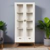 Cервант стекл.c зеркалом (бока стеклянные) М603W White