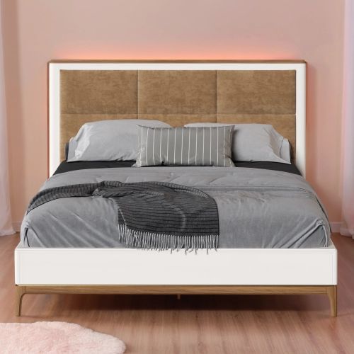 Кровать с мягкой вставкой М204W White
