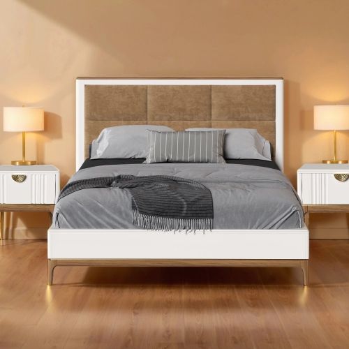 Кровать с мягкой вставкой М208W White