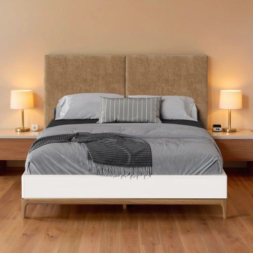 Кровать с мягкой  спинкой М202W White