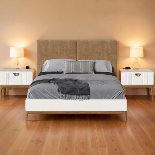 Кровать с мягкой  спинкой М204W White