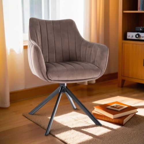 Стул кухонный Signal AZALIA Velvet Bluvel 38 поворотный (капучино/черный)