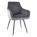Стул кухонный Signal MARLO Velvet Bluvel 14 поворотный (серый/черный)