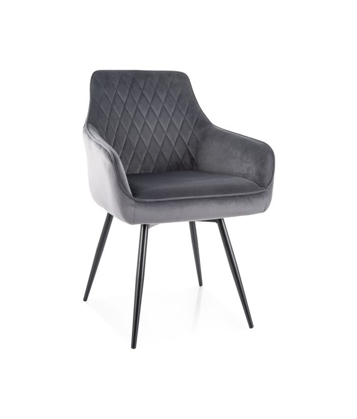 Стул кухонный Signal MARLO Velvet Bluvel 14 поворотный (серый/черный)