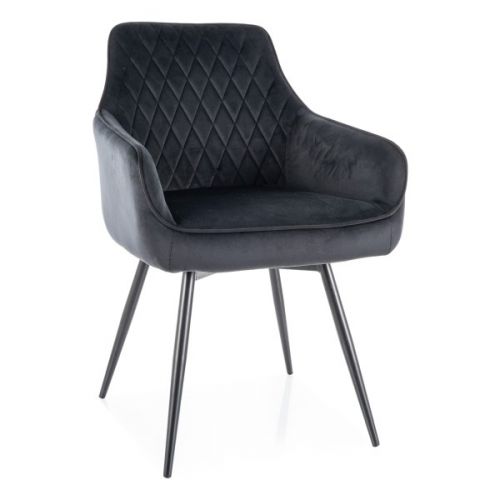 Стул кухонный Signal MARLO Velvet Bluvel 19 поворотный (черный/черный)