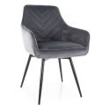 Стул кухонный Signal SERVIO Velvet Bluvel 14 поворотный (серый/черный)