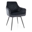 Стул кухонный Signal SERVIO Velvet Bluvel 19 поворотный (черный/черный)