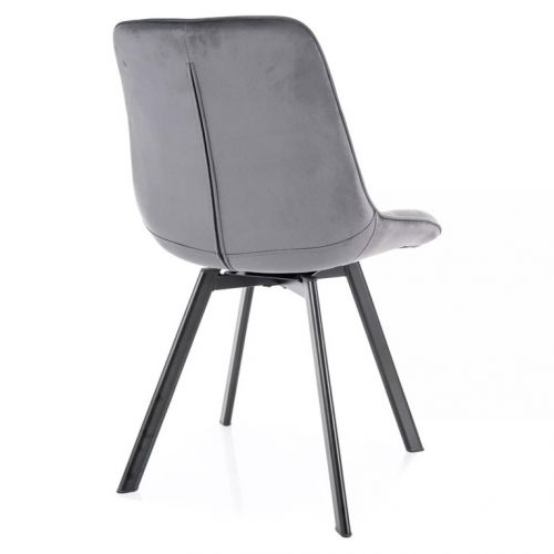 Стул кухонный Signal MONTI Velvet Bluvel 14 поворотный (серый/черный)