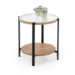 Стол журнальный Halmar KAMALA S (прозрачный/натуральный/черный)