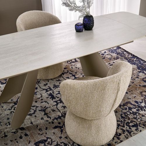 Стол обеденный Halmar SALIX 180 (травертин/кашемир)