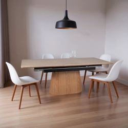 Стол обеденный Signal MONACO 160 (травертин/дуб)