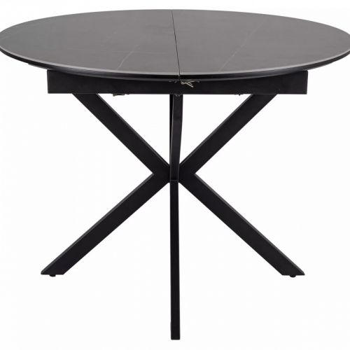 Стол обеденный Signal GASTON Ceramic 100 раскладной (серый/черный мат)