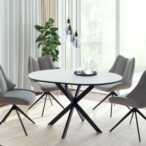 Стол обеденный Signal GASTON Ceramic 100 (белый/черный)