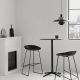 Стул полубарный Neo чёрный с чёрными ножками