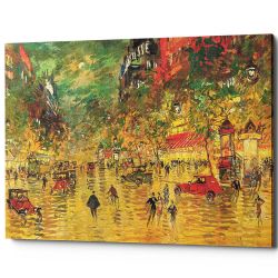 Картина «Париж ночью» (холст, галерейная натяжка)