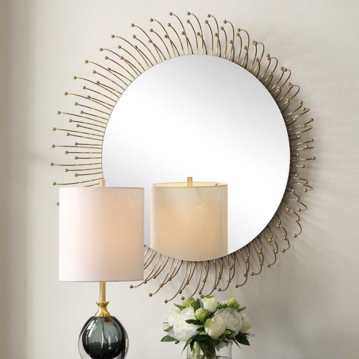 Золотое зеркало настенное “Уго”