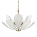 Золотистая люстра “Флэк” с белым абажуром