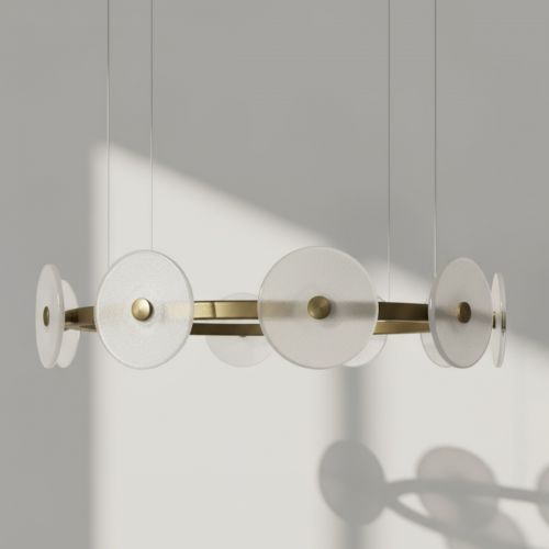 Золотая круглая люстра “Милфорд”