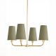 Золотая люстра “Ансель” с зелёными абажурами