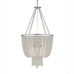 Серебряная люстра “Карла” со стеклянными бусами