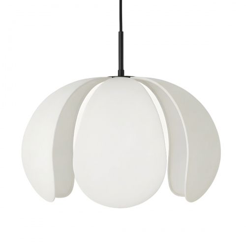 Чёрный подвесной светильник “Флэк” с белым абажуром