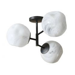 Чёрный светильник “Клауд” с плафонами с облачным узором