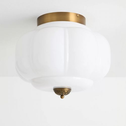 Золотистый светильник “Элаиза” с белым плафоном